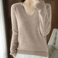 thumbnail image 4 of Aueoeo Women's Thin Sweater Soft Comfortable Long Sleeve Pullover Sweater Solid Color Lightweight Knit Tops, 4 of 7