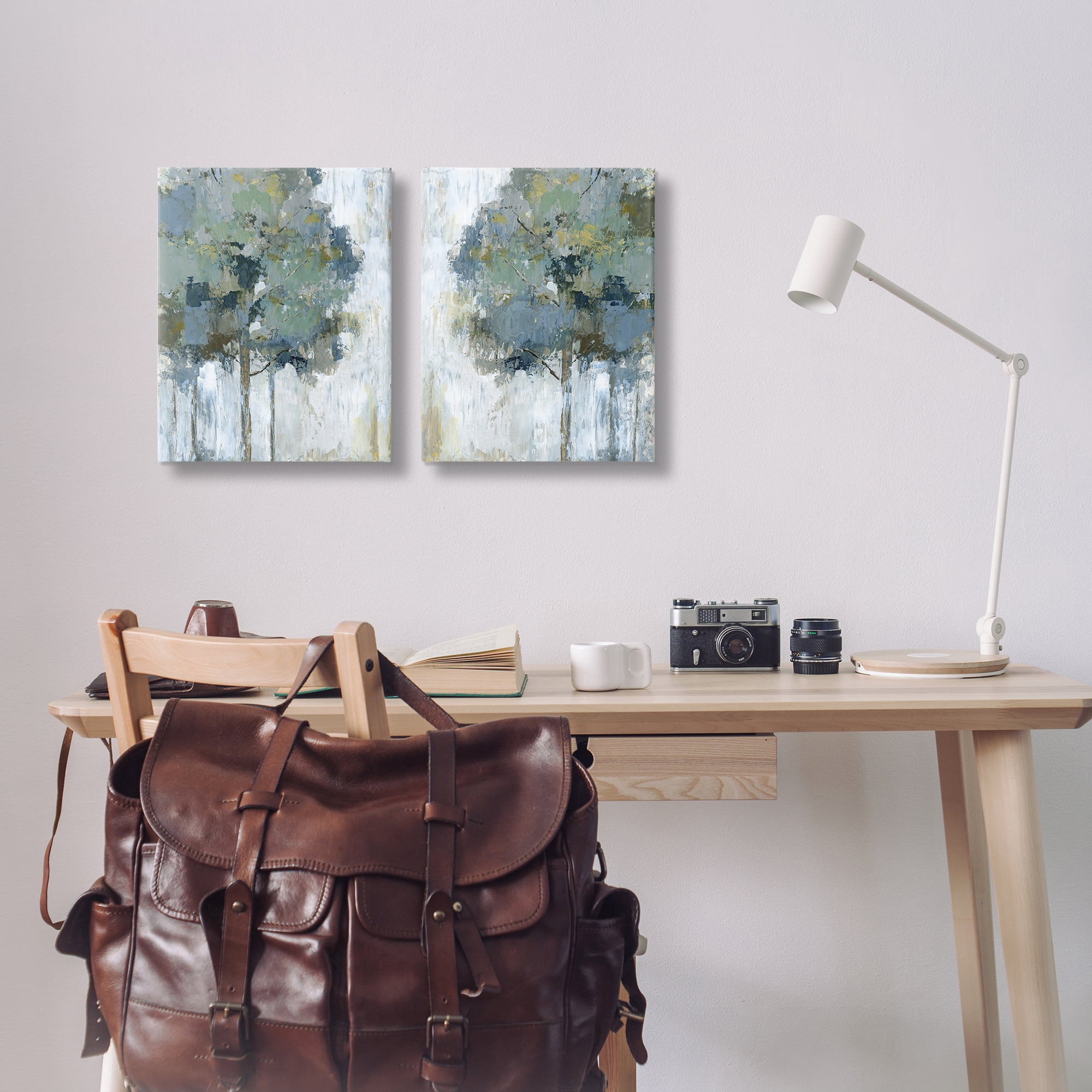 Stupell Industries Tree Impressions Abstract Landscape & Nature Painting Wrapped Canvas Art Print Wall Art, 16 x 20, Set of 2