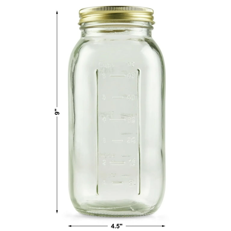 Mainstays 64 oz Wide Mouth Mason Jars, Half Gallon, 6-Pack, Glass