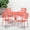 Coral, variant on Emma + Oliver Commercial Grade 35.25" Round White Patio Table Set-4 Square Back Chairs