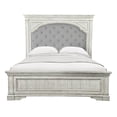 thumbnail image 6 of Highland Park Rustic Ivory Wood Upholstered Panel Queen Bed, 6 of 6