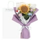 thumbnail image 1 of Ramo de flores de ganchillo Uxcell, girasol tejido a mano con bolsa de regalo para decoración del hogar DIY [Morado], 1 of 6