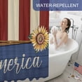 thumbnail image 6 of Independence Day Shower Curtain, 72" x 84", Freedom Red Blue Stripes Sunflower Waterproof Bathroom Curtain Washable Shower Curtain Set with 12 Hooks, 6 of 9