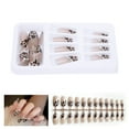 thumbnail image 1 of Uñas Postizas Artificiales, Uñas Postizas De Cubierta Completa, Inodoras, Elegantes, Fáciles De Recortar, 24 Piezas Para El Hogar, Bricolaje, Arte De Uñas Para Salones De Uñas, 1 of 7