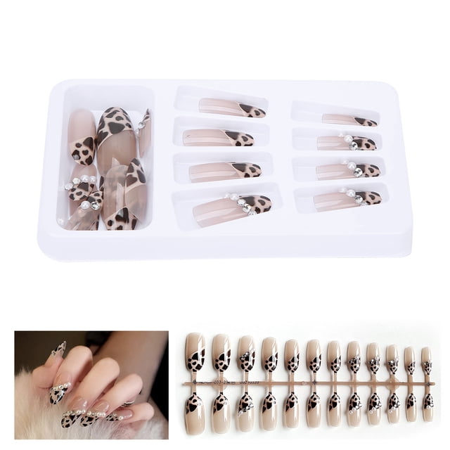 Uñas Postizas Artificiales, Uñas Postizas De Cubierta Completa, Inodoras, Elegantes, Fáciles De Recortar, 24 Piezas Para El Hogar, Bricolaje, Arte De Uñas Para Salones De Uñas