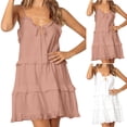thumbnail image 1 of Gspmoly Robes d'Été pour Femmes 2025, Mode Féminine Décontractée d'Été Robe Mini Unie Sans Manches à Col en V Robes de Soirée pour Femmes Économies d'Été Liquidation, 1 of 8