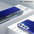 thumbnail image 5 of for Samsung Galaxy S21 5G Case View Clear Smart Window Leather for Samsung S21 Case Slim Mirror Hard PC Kickstand Luxury Flip Shockproof Galaxy S21 Cover Protective (Blue), 5 of 14