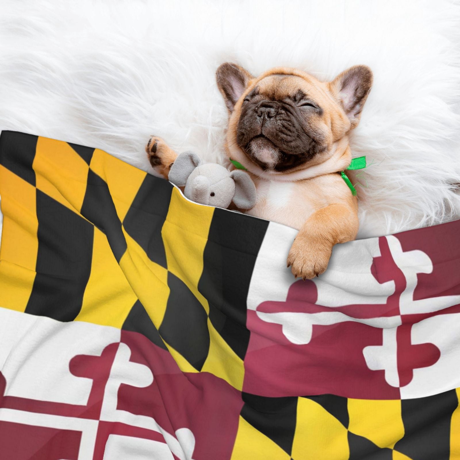 Flannel Throw Dog Blanket Flag Of Maryland Soft Warm Print Pet Blankets for Small Dog Cat Puppy