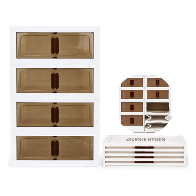 Zapatero Organizador Plástico Moderno 4Niveles Mueble Repisa