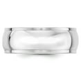 thumbnail image 2 of Solid 10k White Gold 8mm Men's Plain Classic Dome with Flat Edge Wedding Band Ring Size 8.5, 2 of 4