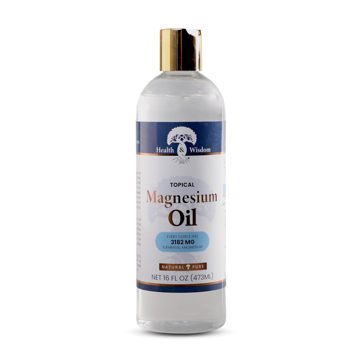 Health and Wisdom Pure Magnesium Oil - Topical Muscle and Joint Relief- Natural and Pure USP Grade Extra Strength Magnesium - Enhanced Absorption - 16 fl oz