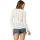thumbnail image 5 of Allegra K Top de gasa transparente con mangas largas y cuello en V profundo para mujer blanco S, 5 of 6