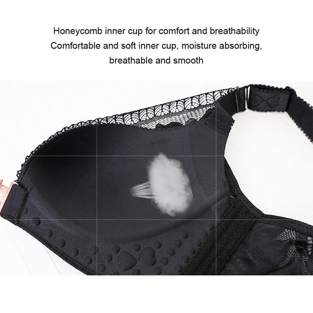 Transemion Black Wireless Push-up Bra For Women - Maximum Lift And Support  In Every Situation Push-up Bras Underwear Women black 50/115D 