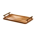 thumbnail image 3 of Bandeja de madera para servir con asas, bandeja de exhibición rectangular, bandeja para servir café Madera clara S, 3 of 9