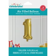 16 Gold Number 1 Foil Balloon, by Way To Celebrate