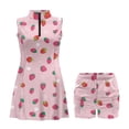 thumbnail image 3 of Yuyamidu Cute Strawberry Womens Tennis Golf Dresses with Built in Shorts Workout Golf Dresses Slim Fit Sleeveless Tennis Dress for Women Size S, 3 of 7