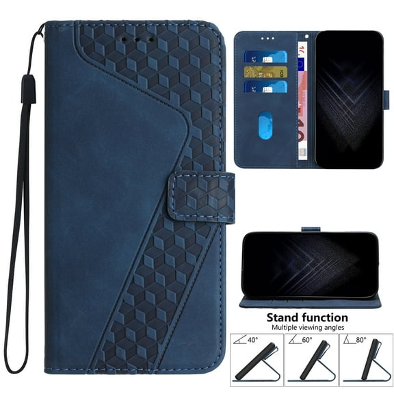 Mantto Wallet Case For Samsung Galaxy A52,360 Protection Luxury PU Leather Magnetic Clasp Flip Card Slots Kickstand Shockproof Soft TPU Anti-Scratch Cover with Detachable Wrist Strap.Blue