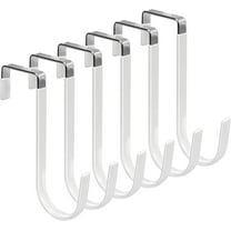 6 Pack Over the Door Hooks, Door Hangers Hooks with Rubber Prevent Scratches Heavy Duty Organizer Hooks for Living Room, Bathroom, Bedroom, Kitchen Hanging Clothes, Towels, Hats, Coats, White