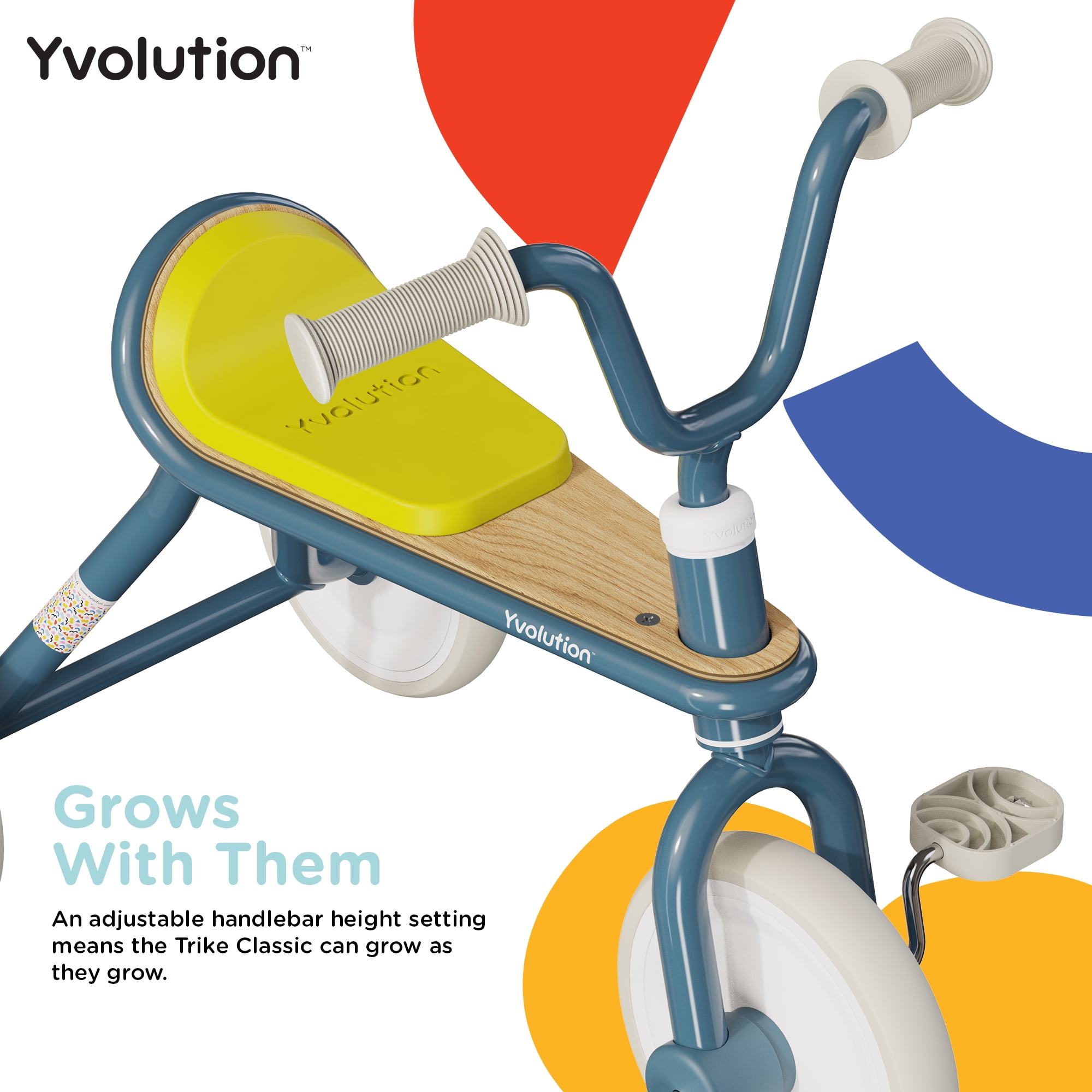 Yvolution Kids Tricycle, Classic Trike, Vintage Design, 18 Months to 3 Years Old, Blue