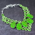 thumbnail image 2 of Natural Green Turquoise,Peridot Gemstone 925 Sterling Silver Necklace 18", 2 of 2