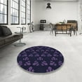 thumbnail image 4 of Ahgly Company Machine Washable Indoor Round Transitional Midnight Gray Area Rugs, 5' Round, 4 of 7