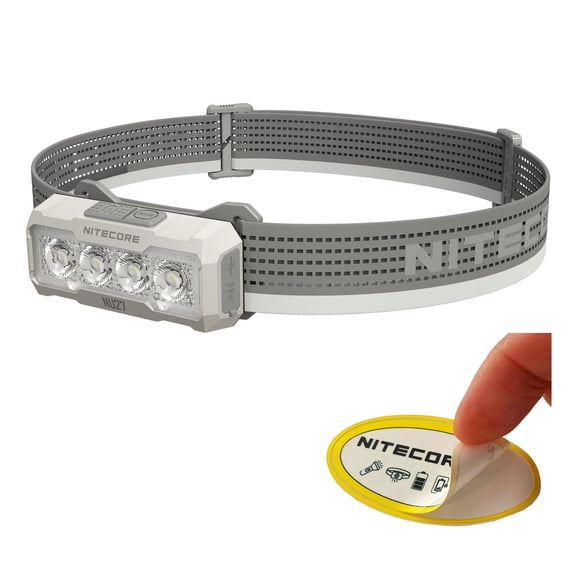 Nitecore NU27 600 Lumen USB-C Rechargeable Multi-Temperature Outdoor Headlamp - White   Sticker