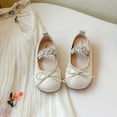 thumbnail image 4 of JDQJBZ Girl's Sandals Bow Rhinestone Solid Color Flat Soft Sole Princess Shoes Summer for Kids, 4 of 5