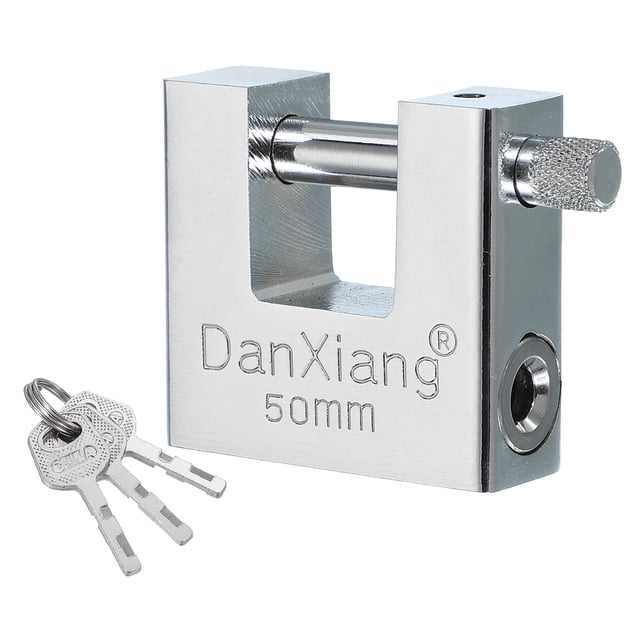 Candados de acero inoxidable Uxcell, candado de alta seguridad con llave diferente, grillete endurecido en forma de D con llaves 2