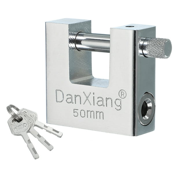 Candados de acero inoxidable Uxcell, candado de alta seguridad con llave diferente, grillete endurecido en forma de D con llaves 2