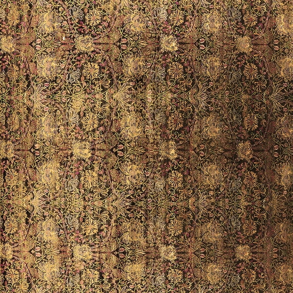 Ahgly Company Indoor Square Oriental Brown Industrial Area Rugs, 3' Square