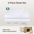 thumbnail image 4 of California Design Den, 100% Cotton, 3-Piece Twin Bed Sheet Set, Bright White, 4 of 8
