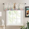 thumbnail image 2 of Bunny Easter Rod Pocket Curtain Valance, Spring Floral Eggs Rabbits Rustic Farmhouse Window Valance for Living Room, Bedroom, Kitchen 54"W x 18"L, 2 of 9