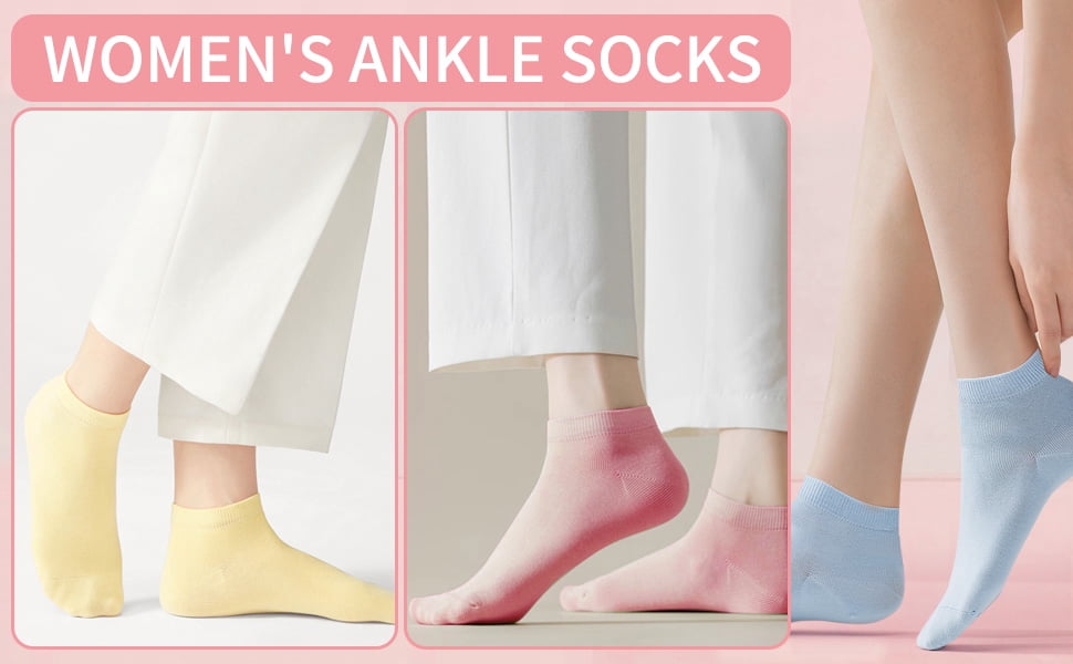 100 Pairs Womens Low Cut Ankle Socks Colorful Lightweight Ankle Socks Athletic Casual Bulk Socks for Women Teens
