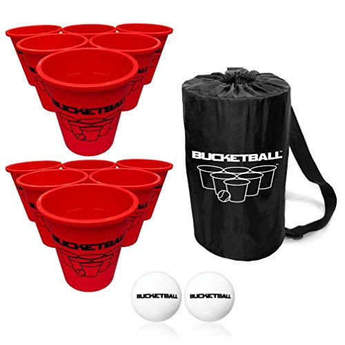 BucketBall - Giant Yard Pong Edition Starter Pack - Best Beach, Pool, Yard, Camping, Tailgate, BBQ, Lawn, Water, Indoor, Outdoor Game Toy for Adults, Boys, Girls, Teens, Family