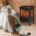 thumbnail image 2 of HOMCOM Electric Fireplace with Adjustable Log Flame Effect Black, 2 of 10