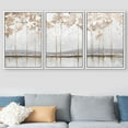 thumbnail image 3 of IDEA4WALL 3 Panels Framed Canvas Print Wall Art Set Pastel Mountain Lake Tree Forest Abstract Landscape Illustration Modern Art Decorative Nordic Artwork Housewarming - 16"x24"x3 Panels White, 3 of 5