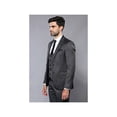 thumbnail image 6 of Men 3pc European Vested Suit WESSI by J.VALINTIN Extra Slim Fit JV26 Dark gray, 6 of 9