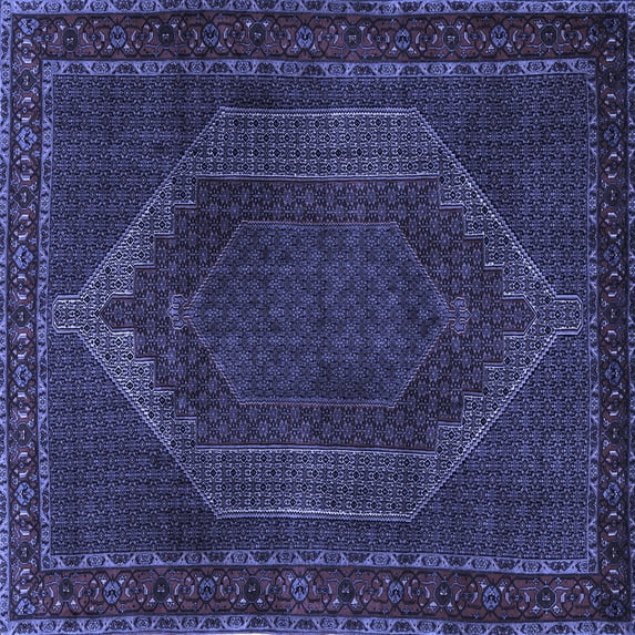 Ahgly Company Indoor Square Persian Blue Traditional Area Rugs, 8' Square