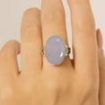 thumbnail image 3 of SATYAVIE JEWELLERY Fine 925 Sterling Silver Ring For Womens Natural Rose Quartz Ring Sterling Silver Boho Ring Oval Gemstone Oxidised Ring Size US 7, 3 of 6