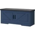 thumbnail image 2 of Storage Bench  Shoe Bench with Padded Seat Cushion  Entryway Bench with Barn Doors  Adjustable Shelf  for Entryway  Living Room  Bedroom, 2 of 5