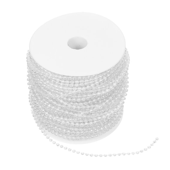 1 rollo de guirnalda de perlas artificiales de 50 m/3 mm para centros de mesa de bodas, arreglos florales y decoraciones para árboles de Navidad.