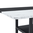 thumbnail image 5 of ExtraLco Dining Table Set for 6, Black and White MDF Table with Storage Shelf and 6 Upholstered Chairs for Dining Room, 5 of 10