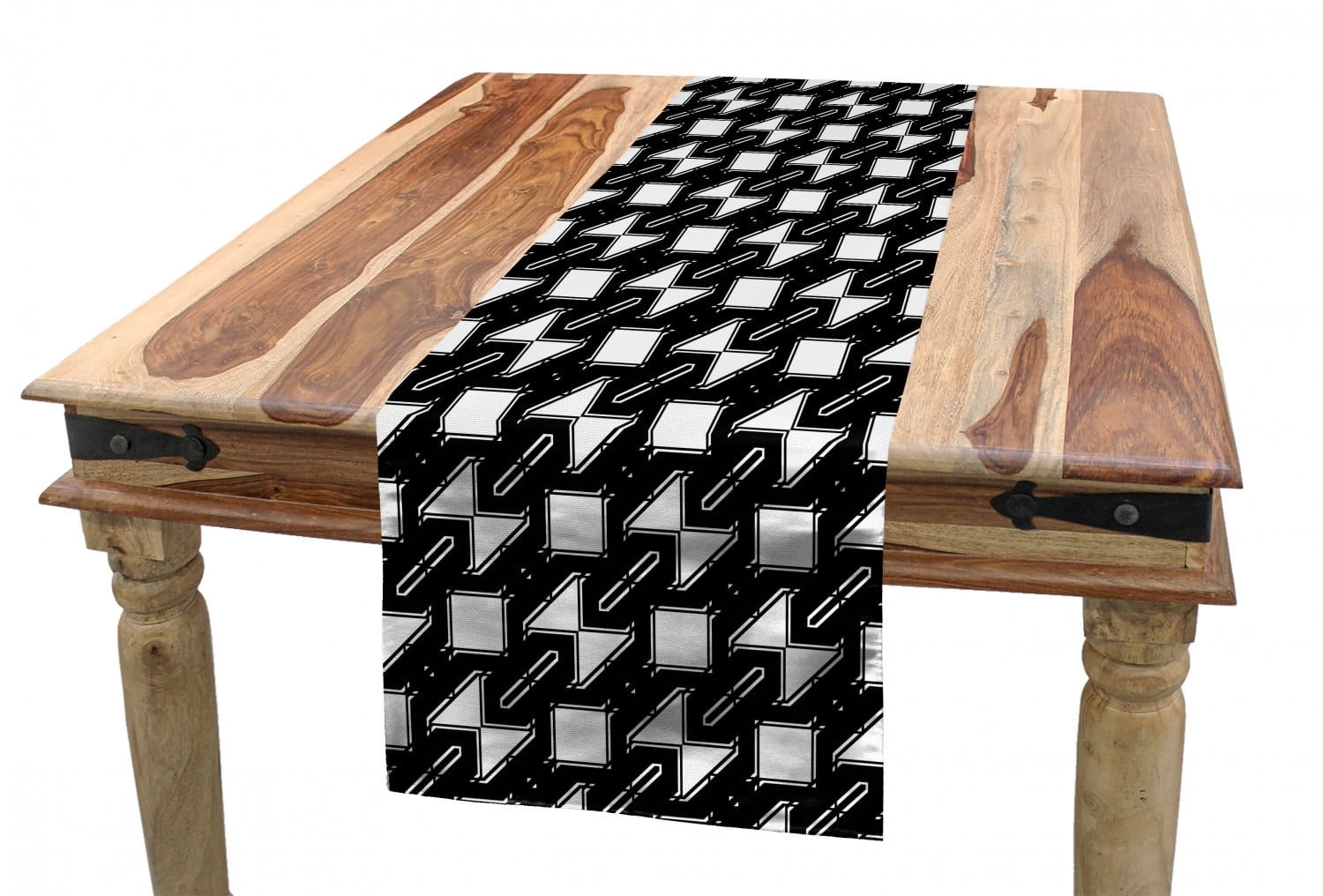 Geometric Table Runner, Abstract Contemporary Art of Continuous