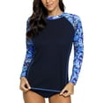 thumbnail image 5 of Attraco Women's Long Sleeve Rash Guard Print Vest UV Rashguard Tops, 5 of 7