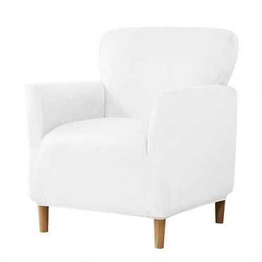 Nvzi with Arms Chair Slipcovers for Living Room Furniture Protector Office Reception-White