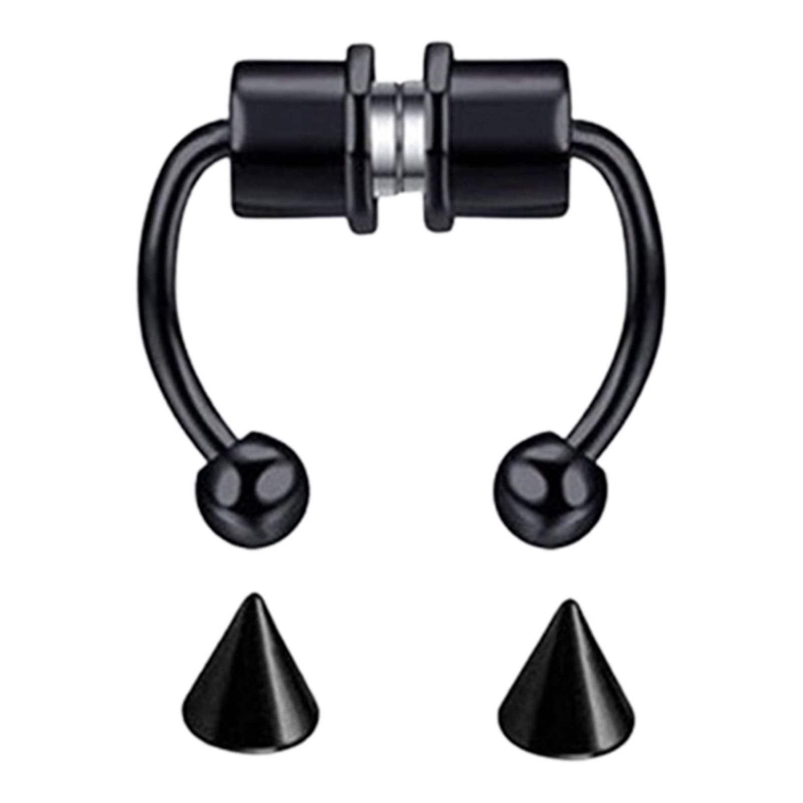 Ayyufe Non-Piercing Fake Nose Ring Reusable Stainless Steel Nose Hoop Magnetic Septum Rings for Party