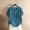 Blue, variant on QHWAUAKFBN T Shirts For Women Trendy Loose Fit Plus Size Cotton Linen Loose Tunic Breathable & Comfortable Boho Blouse Tshirts Top