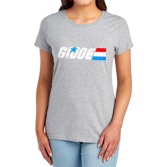 G.I. Joe Distressed Logo Women's T Shirt, Athletic Heather, Small