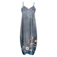 thumbnail image 5 of Robes Maxi pour Femmes Été Robe à Bretelles Spaghetti Grande Taille Décontractée Ample Plage Boho Robe d'Été avec Poches, 5 of 5