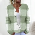 thumbnail image 2 of ZQUUVOU Women's Shirts Crew Neck Printed Knitted Cardigan Button Coat (Green,5XL), 2 of 5